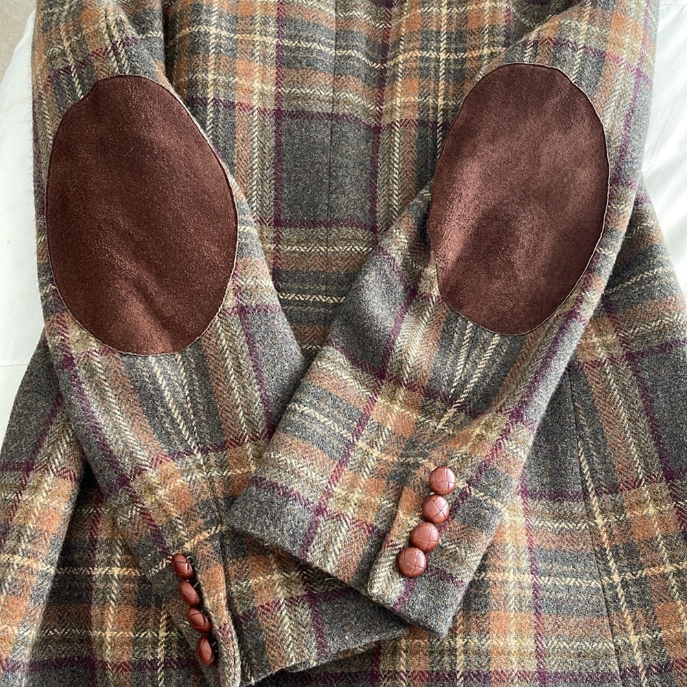 Lauren Ralph Lauren Heritage Plaid Wool Blazer Tailored Equestrian Jacket - Picture 7 of 14